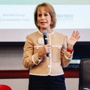 President Carol folt speaking at event.