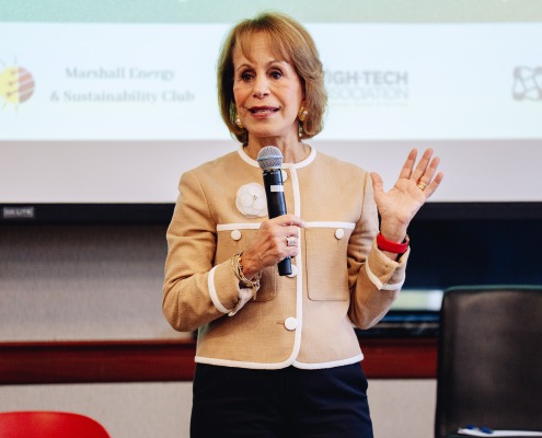 President Carol folt speaking at event.