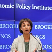 Cecilia Rouse, this year's Price School of Public Policy commencement speaker, talking at an event in 2019.