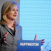 2025 Baccalaureate speaker Annie Huffington speaking at an event.