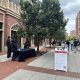 ID scanners set up at a USC Village entrance Friday