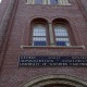 The front of Bovard Auditorium zoomed in.