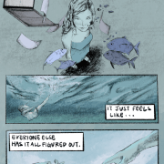 Cartoon titled Astray by Lucy Chen.