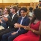 Zach Garcia at the USG meeting accepting his win.