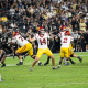 Redshirt junior quarterback Jayden Maiava throws a pass against Purdue.