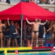 USC men's water polo celebrates in a 2024 game against Pepperdine.