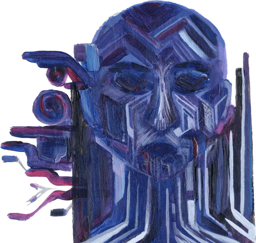 Drawing of AI systems shaped like a person