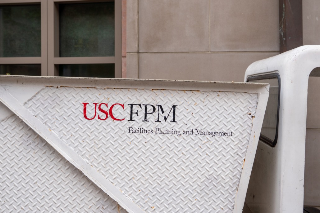 USC Staff Photo Essay (Mallory Snyder)-10 USC Facilities Planning and Management vehicle