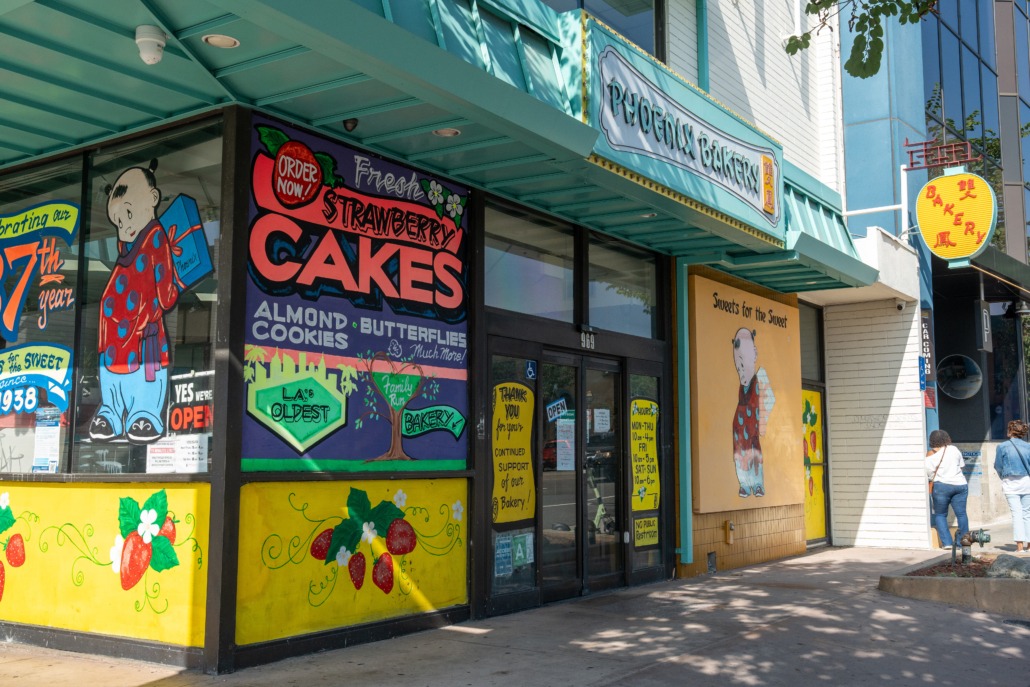 Phoenix Bakery storefront in Chinatown, Los Angeles.