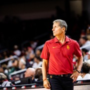 Head Coach Eric Musselman watches a game against Cal Poly in November.