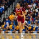 USC guard JuJu Watkins dribbles in a 2024 game.