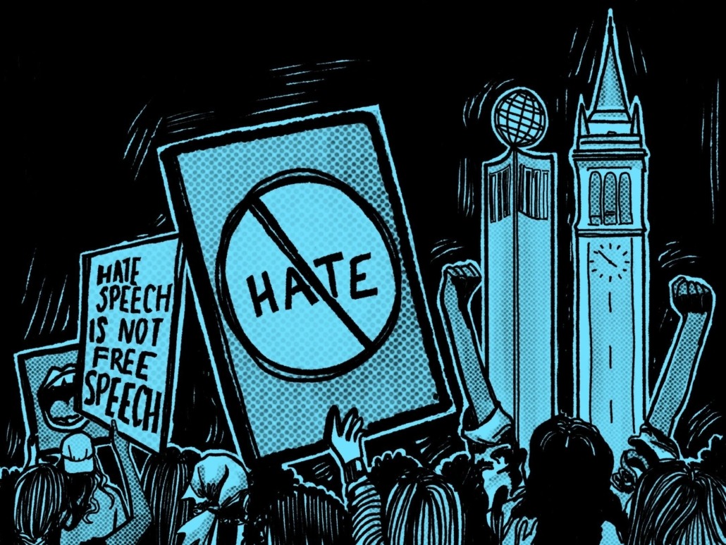 Art of students protesting hate on campus