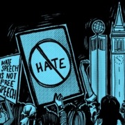 Art of students protesting hate on campus