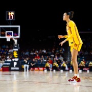 Freshman guard Jazzy Davidson waits for a pass.