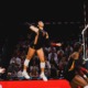 Redshirt sophomore outside hitter Londyn Wijay goes for a kill.