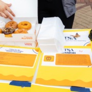 Box of donuts at Undocumented Trojan Success Assembly table.