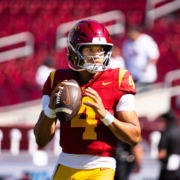 Freshman quarterback Husan Longstreet throws a pass.