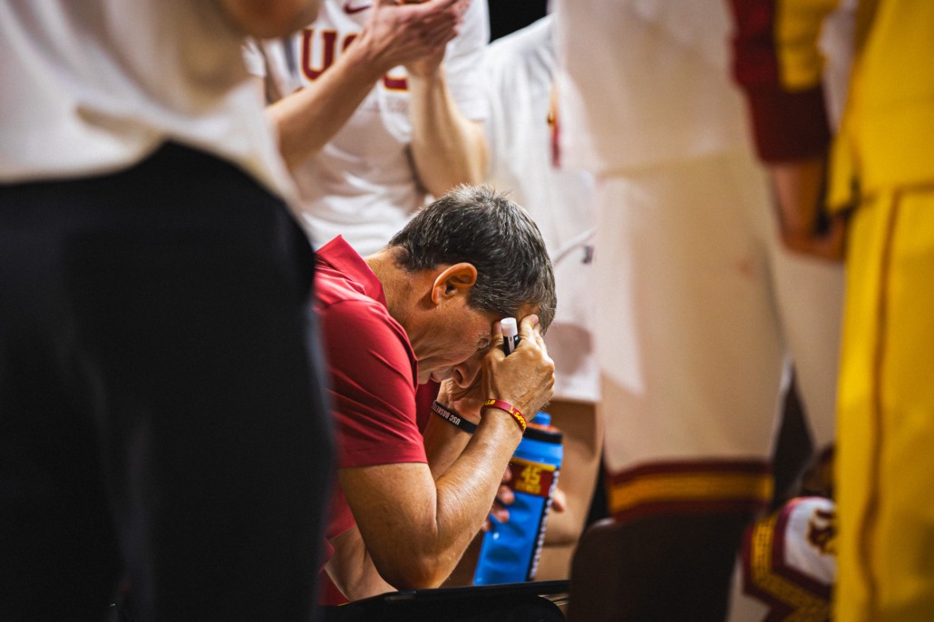 Head Coach Eric Musselman in frustration with his team