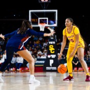 Kara Dunn dribbles against Pepperdine.