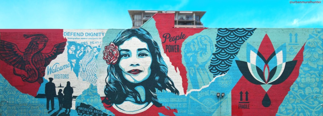 Mural depicting immigrant pride.