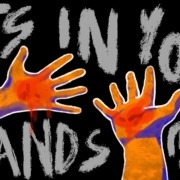 Art piece reading "its in your hands now"