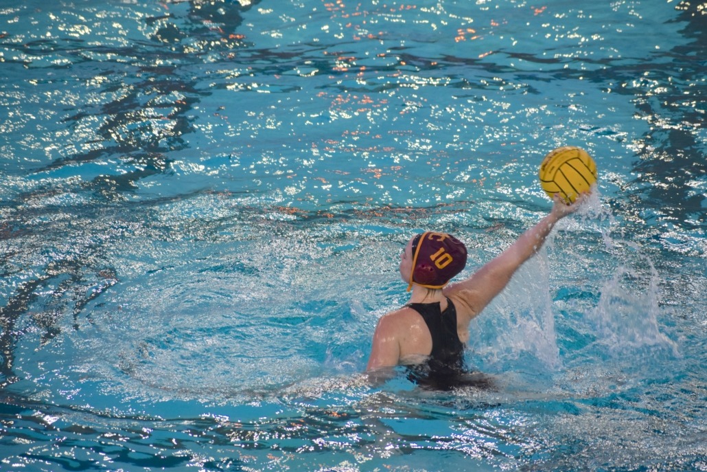 Meghan McAninch gets the ball in Feb. 7.