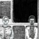 Art of passengers riding a public train
