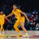 Kara Dunn defending in a game against Southern Carolina