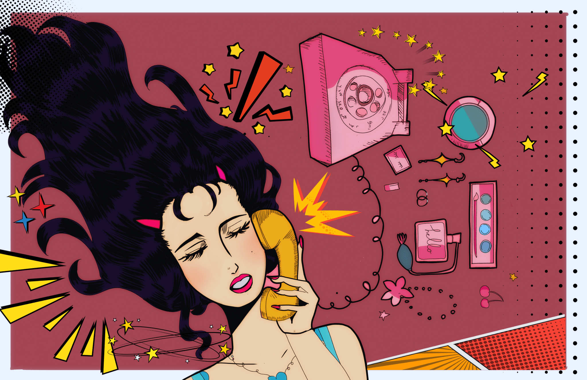 Art of girl on phone for "Femininomenon"