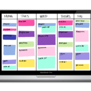 Art of a computer screen showcasing a full schedule.