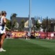 Reese Robinson looks out at the field