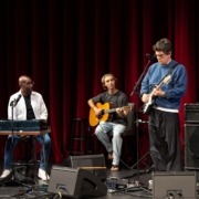 John Mayer, Jaden Lehman and Greg Phillinganes perform on-stage.