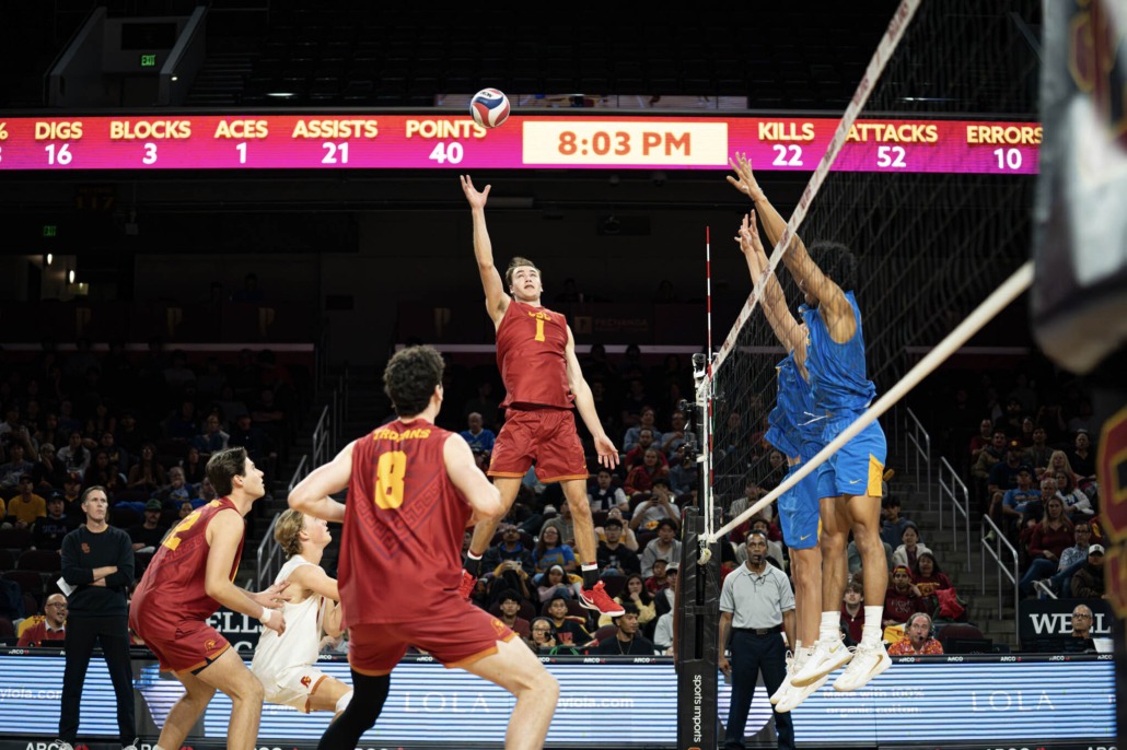 Dillon Klein reaches for the ball.