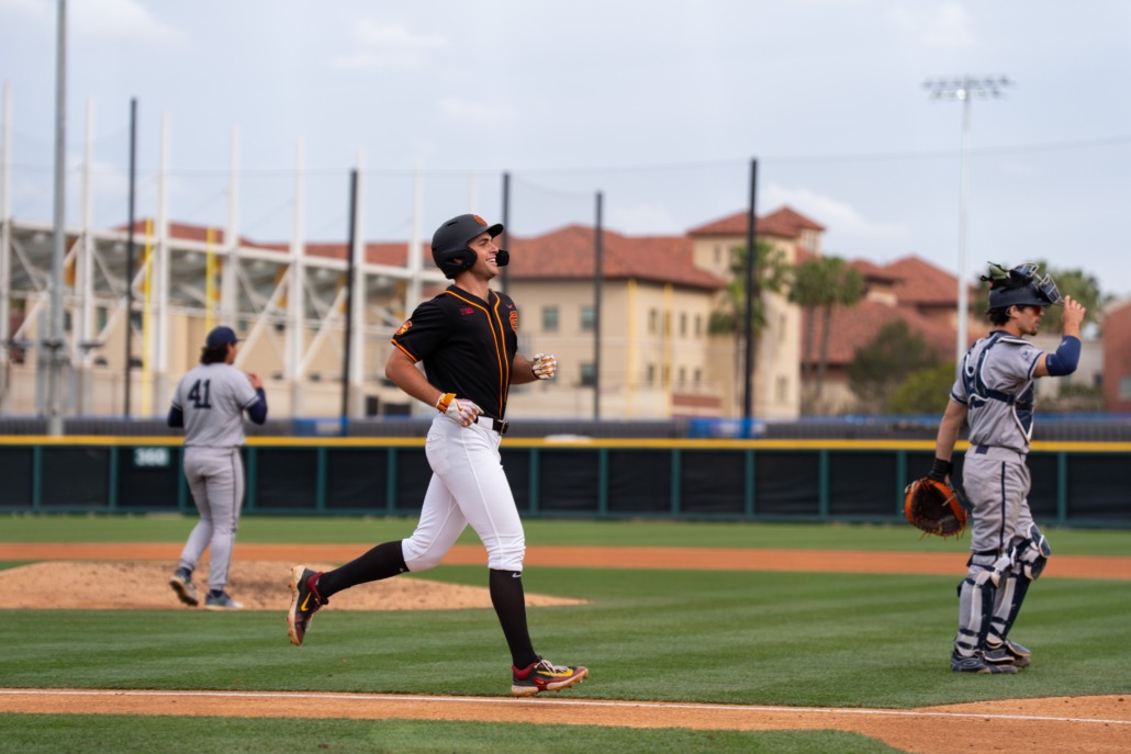 Jack Basseer rounds the bases.