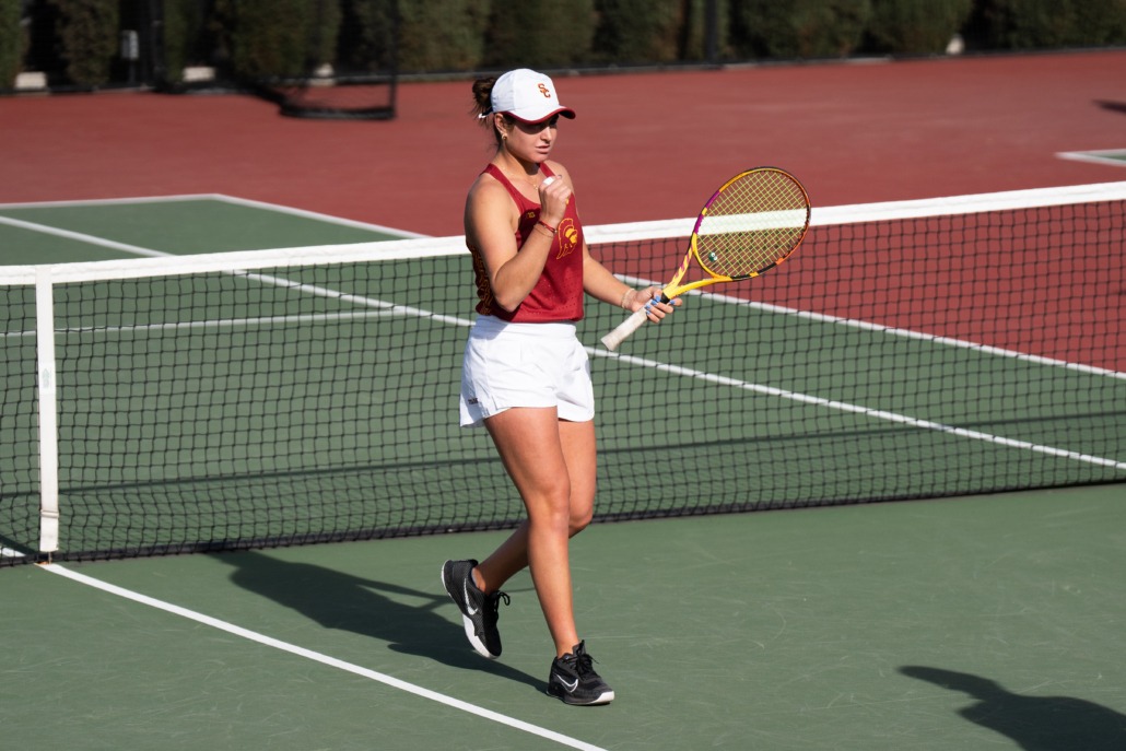 Senior Emma Charney celebrates