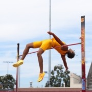 Senior Elias Gerald in high jump.