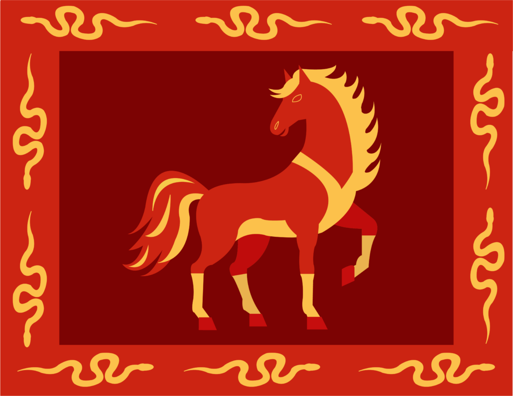Artwork of a horse for Chinese New Year