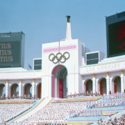 A photo of the LA Coliseum during the 1984 Olympics.