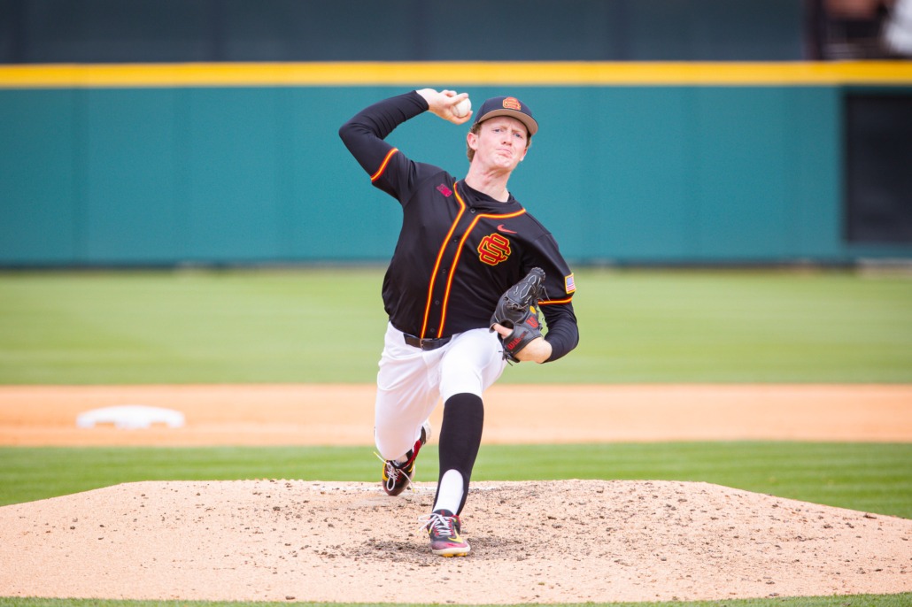Andrew Johnson throws a pitch.