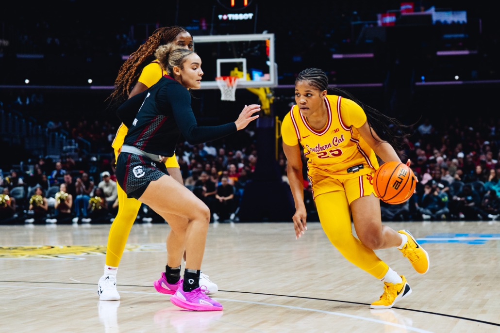 Kara Dunn drives past a South Carolina defender