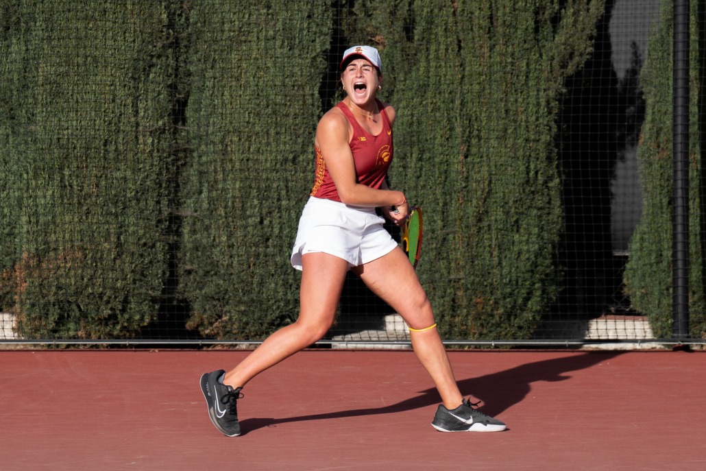 Emma Charney hits the ball