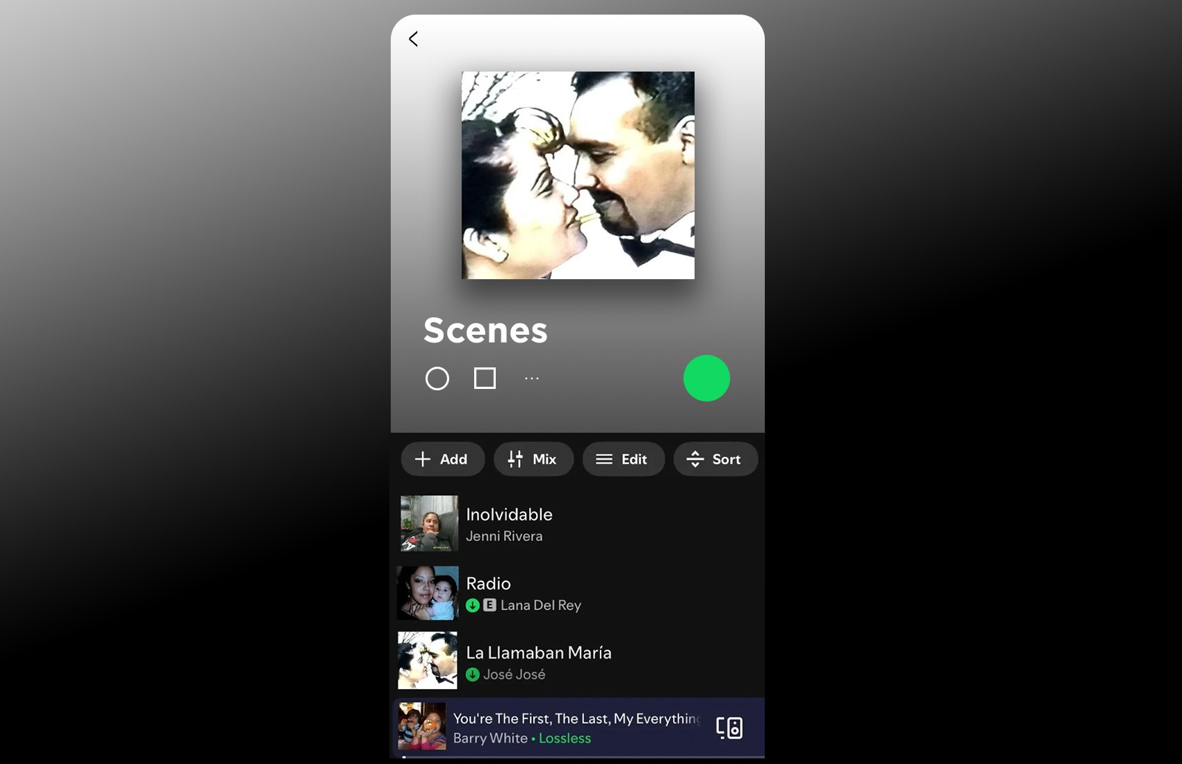 A Spotify playlist with images of Vivian's family