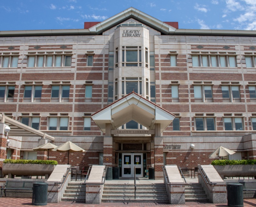 Image of the outside of Leavey Library