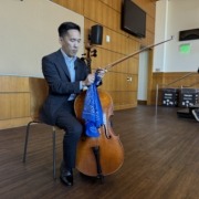Beong Soo-Kim plays the cello at The Forum.