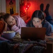 Still from "Roommates" on Netflix with actors Chloe East and Sadie Sandler