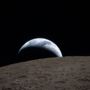 NASA Artemis II photo of Earth and moon.