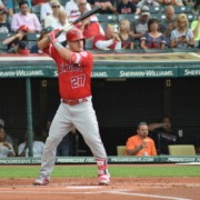 Mike Trout awaits the next pitch