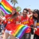 People attending an LA pride event