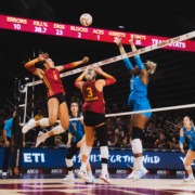 Mia Tvrdy prepares to hit the ball