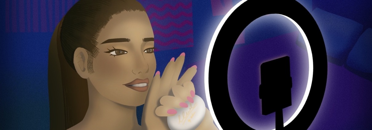 Art of an influencer in front of a ringlight